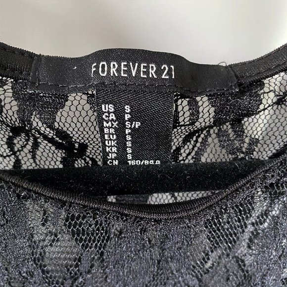 Forever 21 Black Lace Mini Dress - Small - Picture 7 of 8